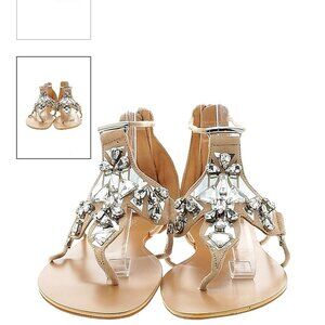Womens Assorted Brands Strappy Rhinestone Nude Bling Sandals Size 8 Womens